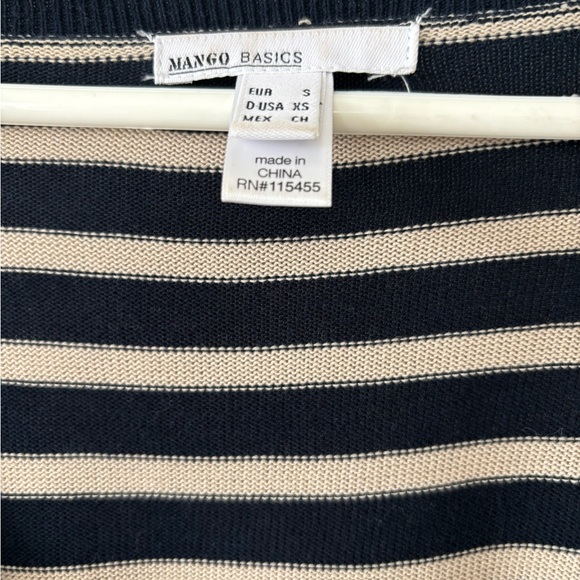 Mango Navy and Cream Striped Cardigan - Picture 3 of 5